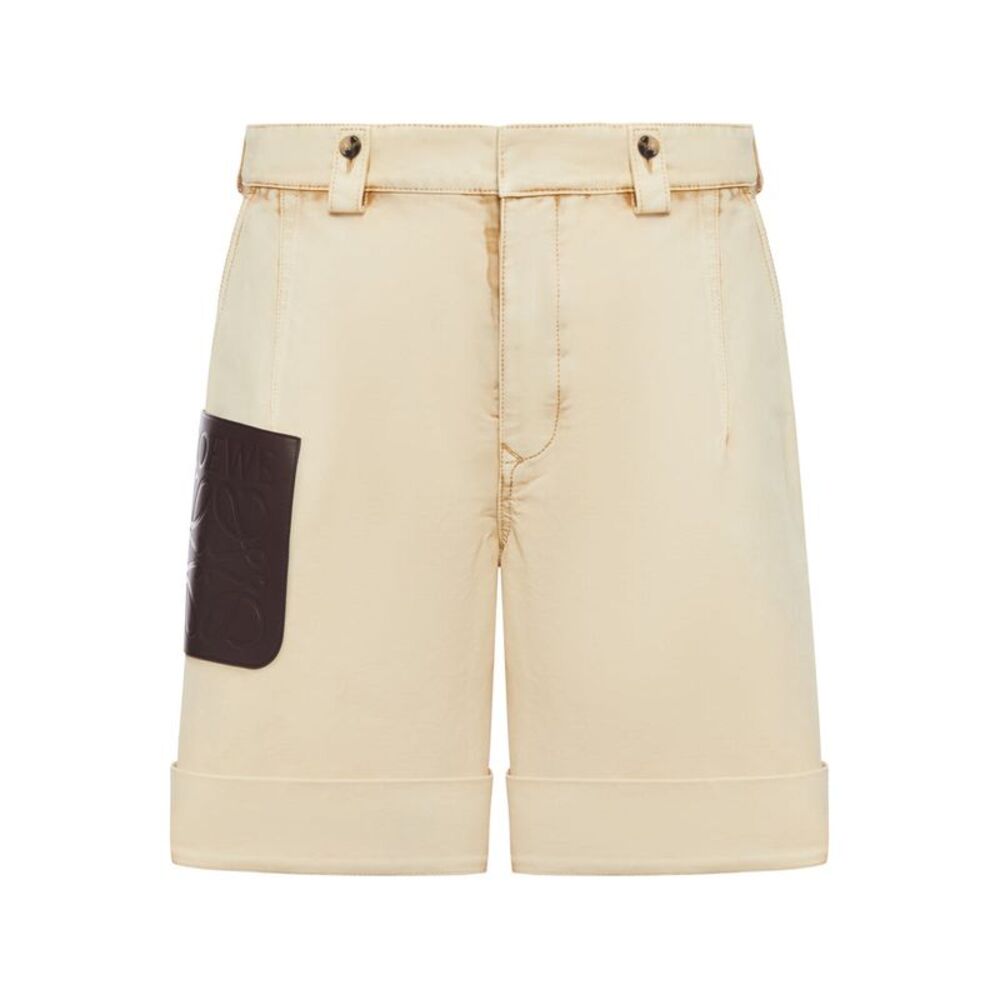 Loewe Men Cotton Shorts With Cuffs